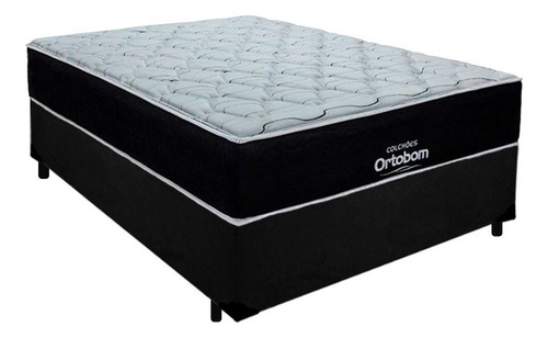 Cama Box Casal Suede+colchão Molas Ensacadas Antares Ortobom