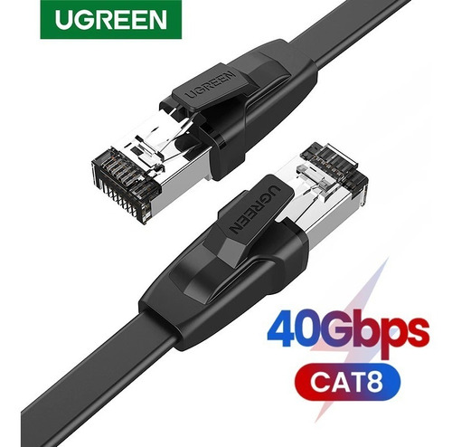 Cable Ethernet Rj45 Cat8 40gbps Lan 0.5 Metros Plano Ugreen 