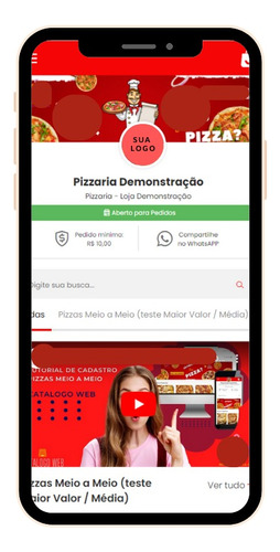 Sistema De Catalogo 3.0 Vídeo Anúncios Pizza 1/2 Maior Valor