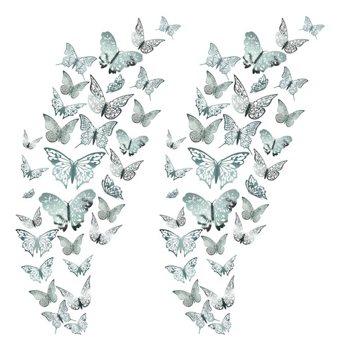 72pcs 3d Butterfly Wall Decor Sticker For Bedroom, 6 St...