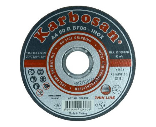 Pack 5 Disco De Corte Acero Inox 4.1/2 X 0.8mm Karbosan P G 