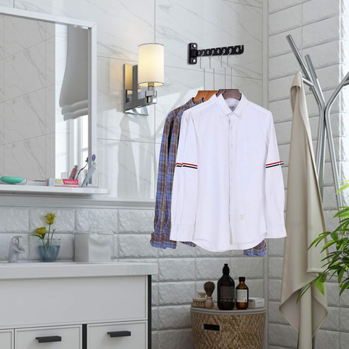Perchero De Pared Para Colgar Ropa Cottage Life, Negro