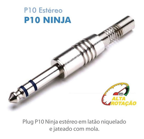 Plug P10 Estéreo Ninja Santo Angelo - Nota Fiscal E Garantia