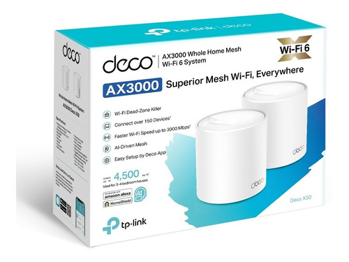 Deco X50 Tp-link Sistema Mesh Wifi 6 Ax300 Dual Band 2 Pack