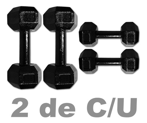 Kit 4 Mancuernas De Fundición 5 Y 10 Kilos (2 De C/u) Cuota