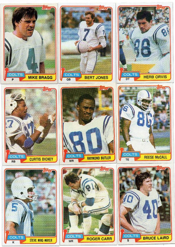 1981 Topps Complete Set With Rookies Colts ( 14 ) 