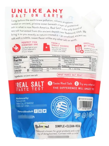 Sal Marina Fina Antigua Redmond Real Salt 737 Gramos Mineral