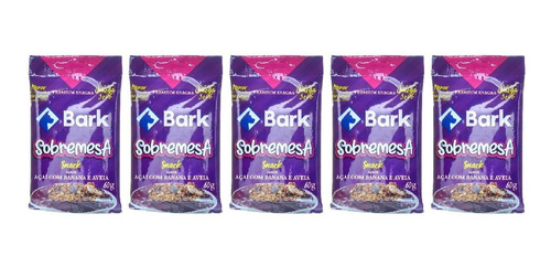 Bark Snacks P/ Cães Sobremesa Açaí 60g Kit 5 Unid.