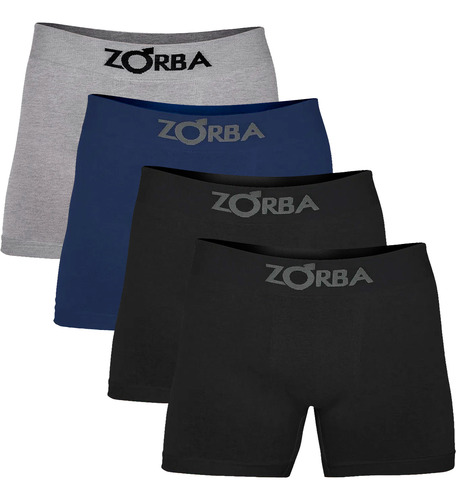 Kit Com 4 Cuecas Boxer Algodão Sem Costura Zorba