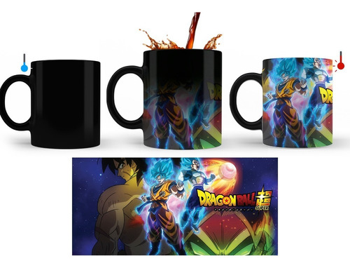 Taza Mágica Dragon Ball Super Broly Goku Vegeta  