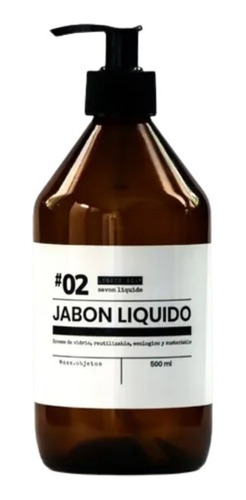 Dispenser Jabón Liquido. Envase Vidrio Recargable Ecológico