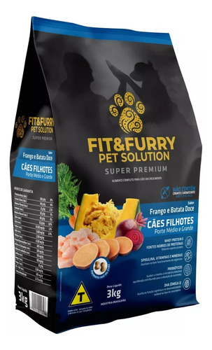 Ração Frango E Batata Doce Super Premium P/ Cães Filhotes 3k