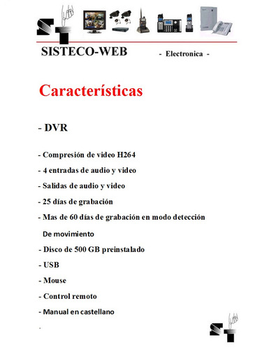 Monitor Vicom Lcd Color De 12 + 2 Cámaras Con Dvr