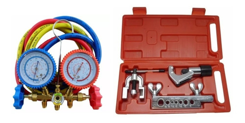 Kit Ferramentas P/ Refrigeração: Manifold + Kit Flangeador