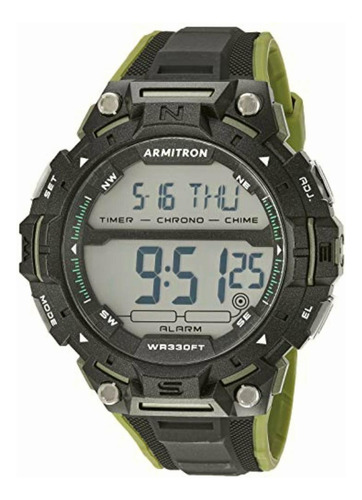 Armitron Sport Green Accented Digital Chronograph Watch