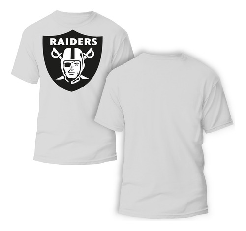 Playera Blanca Nfl Raiders 100% Algodon