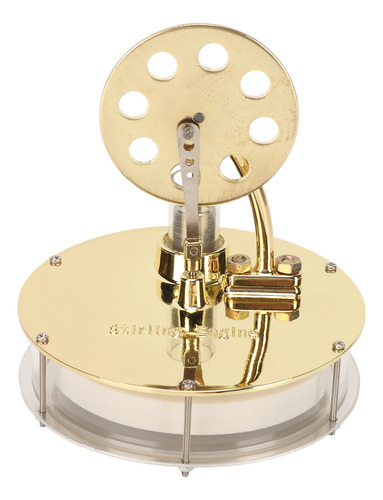 Motor Modelo Stirling De Zinc Dorado D2 De Baja Temperatura