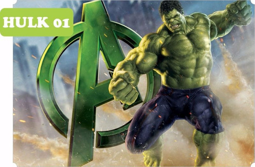 1 Banner Lona Fosca Festa 1,00x1,50 Hulk Vingadores Mod. 01