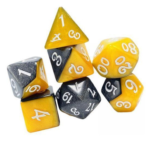 4 X 7 Piezas De Dados Poliédricos Dados De Juego Plata