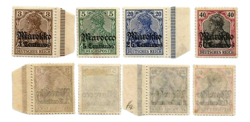 S0122 Alemanha 1911 4 Selos Da Agencia Postal Marrocos