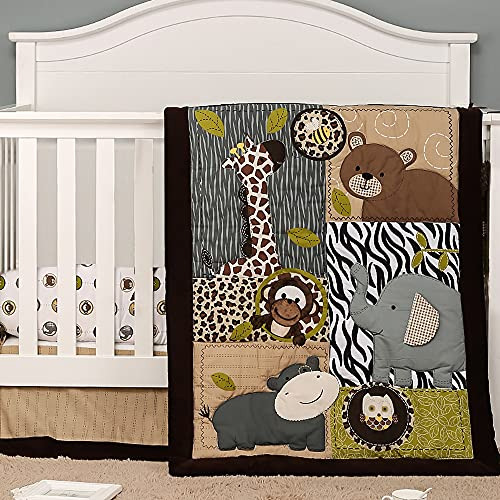 Jungle Crib Juegos De Cama Bebés Niños Elefante Anima...