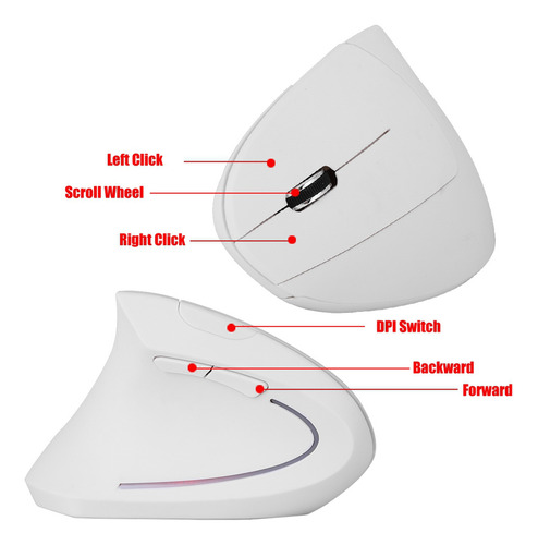 2.4ghz Óptico 1600dpi Inalámbrico Ergonomic Vertical Juego R