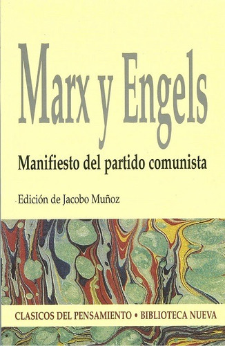Manifiesto Del Partido Comunista, De Aa.vv, A. Editorial Biblioteca Nueva, Tapa Blanda En Español, 2000