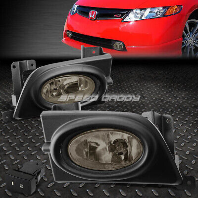 For 06-08 Honda Civic Sedan Smoked Lens Bumper Fog Light Oad