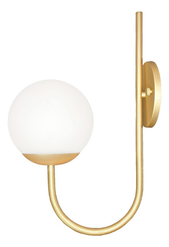 Arandela Bola Parede Led Globo J Para Quarto Corredor Escada Cor Dourado