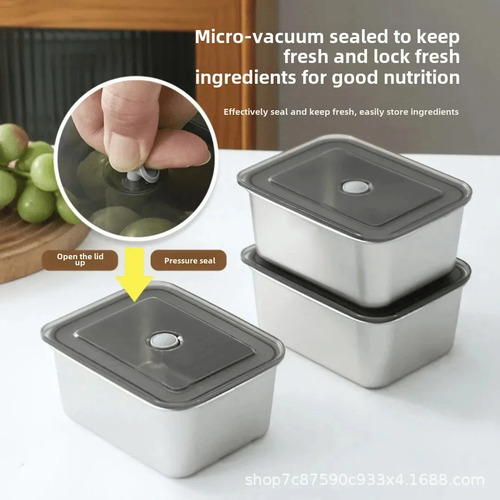 Caja Fresh Box Tvto Cuadrada De Acero Inoxidable 501-800ml