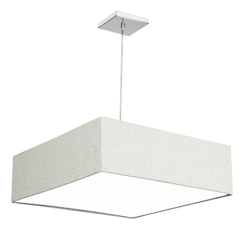 Lustre Cupula Pendente Dome Quadrado 50x15cm Rustico Escuro