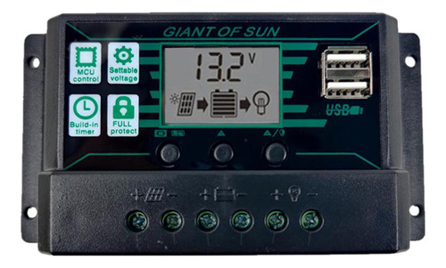 Controlador Solar Cargador De Carga Panel Regulador 40a