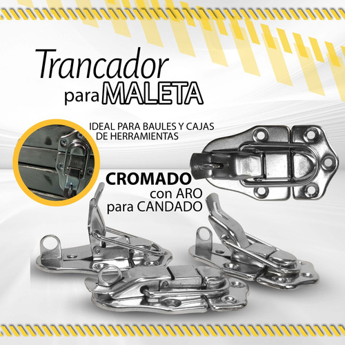 Trancador Para Maleta Cromado / Baules / Cajas / Vip12