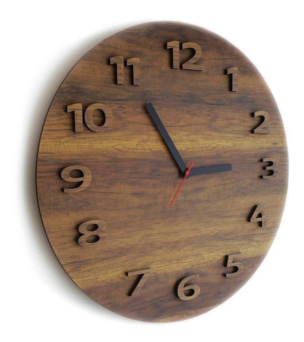 Reloj De Pared Circular De Mdf Y Chapilla