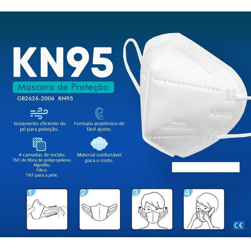 Imagem 1 de 10 de Kit 3 Máscaras Kn95 Proteção Cirúrgica 5 Camadas Gb2626-2006