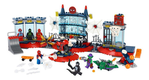 Bloques para armar Lego Spider-Man Attack on the spider lair 466 piezas  en  caja