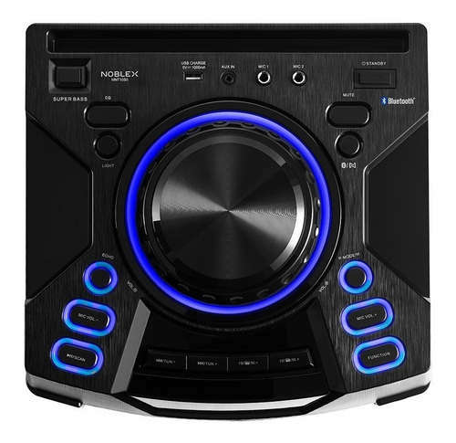 Parlante Torre Noblex Mnt1050p Tower System Bluetooth Luces Color Negro