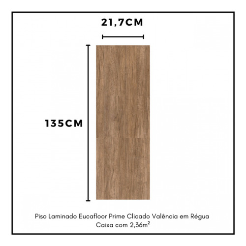 Piso Laminado Eucafloor Prime Click Valência Com 2,36m²