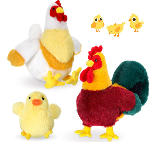 3 Pcs Plush Pollo Relleno De Pollo Relleno De 8 Pulgadas Pol