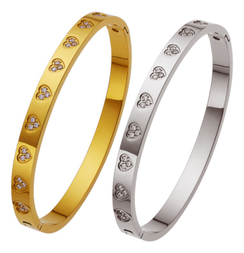 Pa Brazalete De Acero De Titanio En Forma De Corazón Con