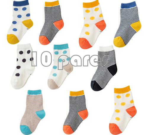 Calcetines Infantiles Con Lunares A Rayas,calcetines, 10