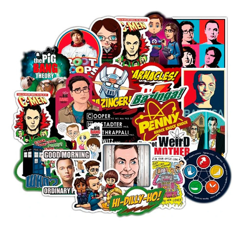 50 Uds De Stickers The Big Bang Theory Serie Calcomanías