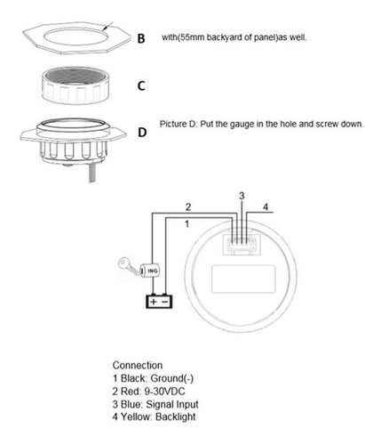 Imagen 7 de 8 de Medidor De Temperatura Del Agua Marino De 52 Mm Y 2 Pulgadas
