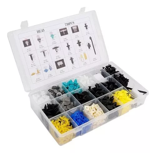 Kit 730 Clip Broche Retencion Plastico Auto Lata Tapabarro