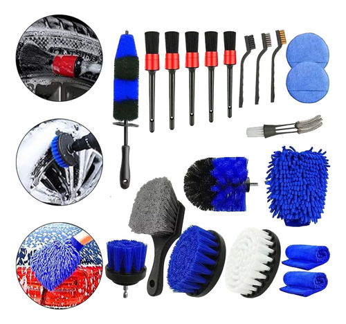 Cepillo Limpieza Automotriz Pinceles Detalle Coche Set 20 Pc