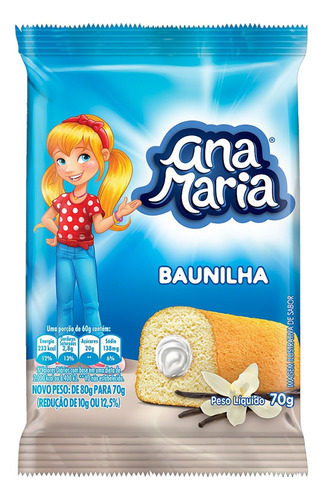 Bolo Ana Maria de baunilha em pacote 70 g