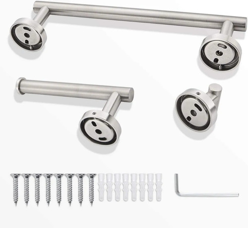 Imagen 2 de 2 de Set De 5 Accesorios De Baño Acero Inoxidable