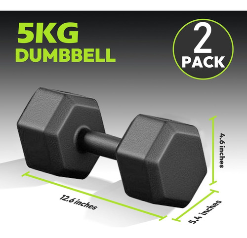 Mancuerna Hexagonal Pesa Ejercicio Gym 22 Lb Gimnasio,1 Par
