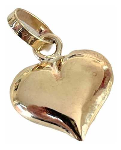 Dije En Forma De Corazón Abombado Ch 1.3 Cm De Oro Fino 10k