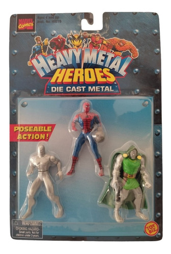 Spiderman Silver Surfer Y Doctor Doom Die Cast Metal Vintage